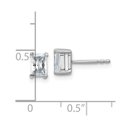 14k White Gold 1 ctw Certified Lab Grown Diamond VS/SI+ G+ Radiant 4 Prong Heavy Wt. Stud Earrings