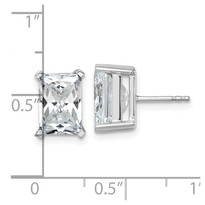 14K White Gold 6 Ctw Lab Grown Diamond Vs+ F+ Radiant 4 Prong Heavy Wt. Stud Earrings