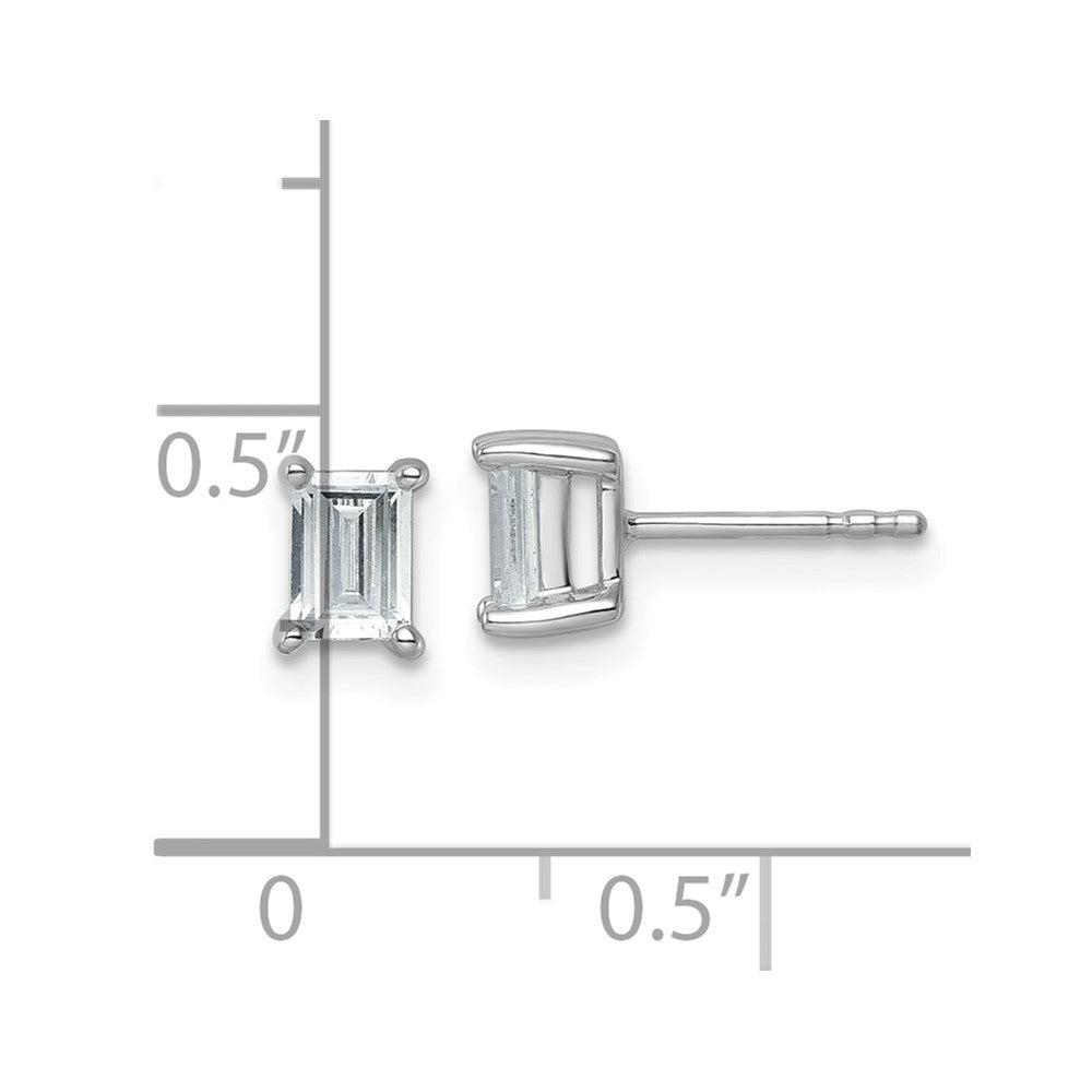 14k White Gold 1 ctw Certified Lab Grown Diamond VS/SI+ G+ Emerald 4 Prong Heavy Wt. Stud Earrings