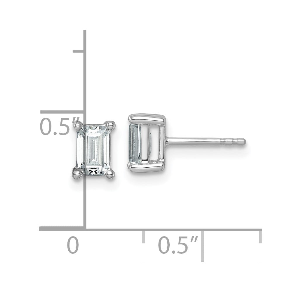 14k White Gold 1 1/2 ctw Lab Grown Diamond VS/SI+ G+ Emerald 4 Prong Heavy Wt. Stud Earrings