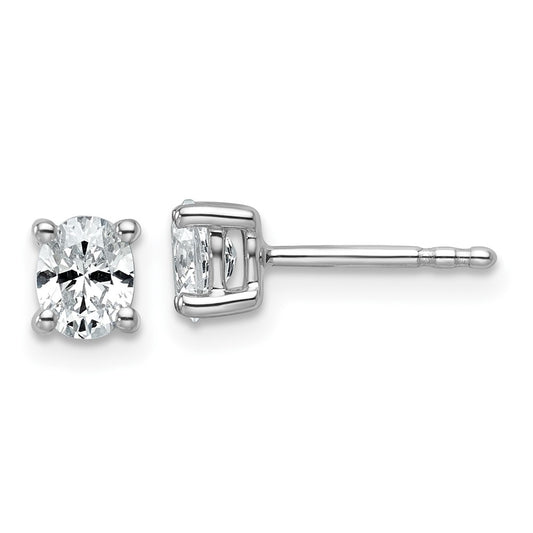 14k White Gold 1/2 ctw Certified Lab Grown Diamond VS/SI+ G+ Oval 4 Prong Heavy Wt. Stud Earrings