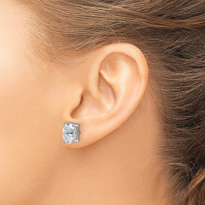 14k White Gold 4 ctw Certified Lab Grown Diamond VS/SI+ G+ Oval 4 Prong Heavy Wt. Stud Earrings