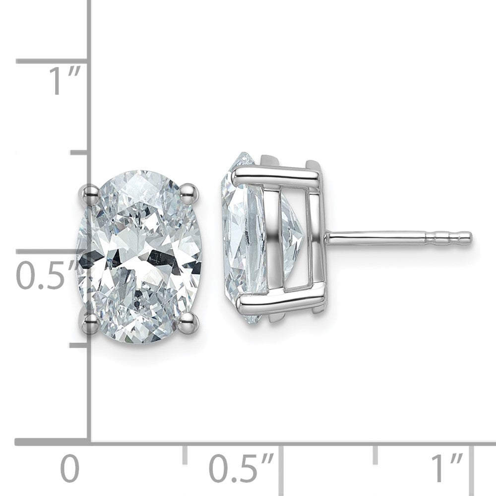 14k White Gold 5 ctw Lab Grown Diamond VS/SI+ G+ Oval 4 Prong Heavy Wt. Stud Earrings