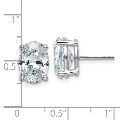 14k White Gold 5 ctw Lab Grown Diamond VS/SI+ G+ Oval 4 Prong Heavy Wt. Stud Earrings