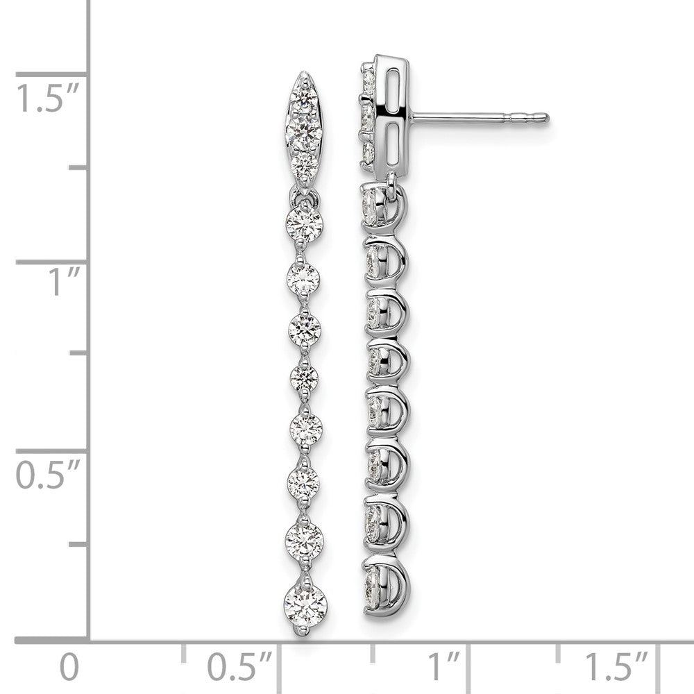 14k White Gold 1 Ct. Lab Grown Diamond VS/SI+ G+ Dangle Post Earrings