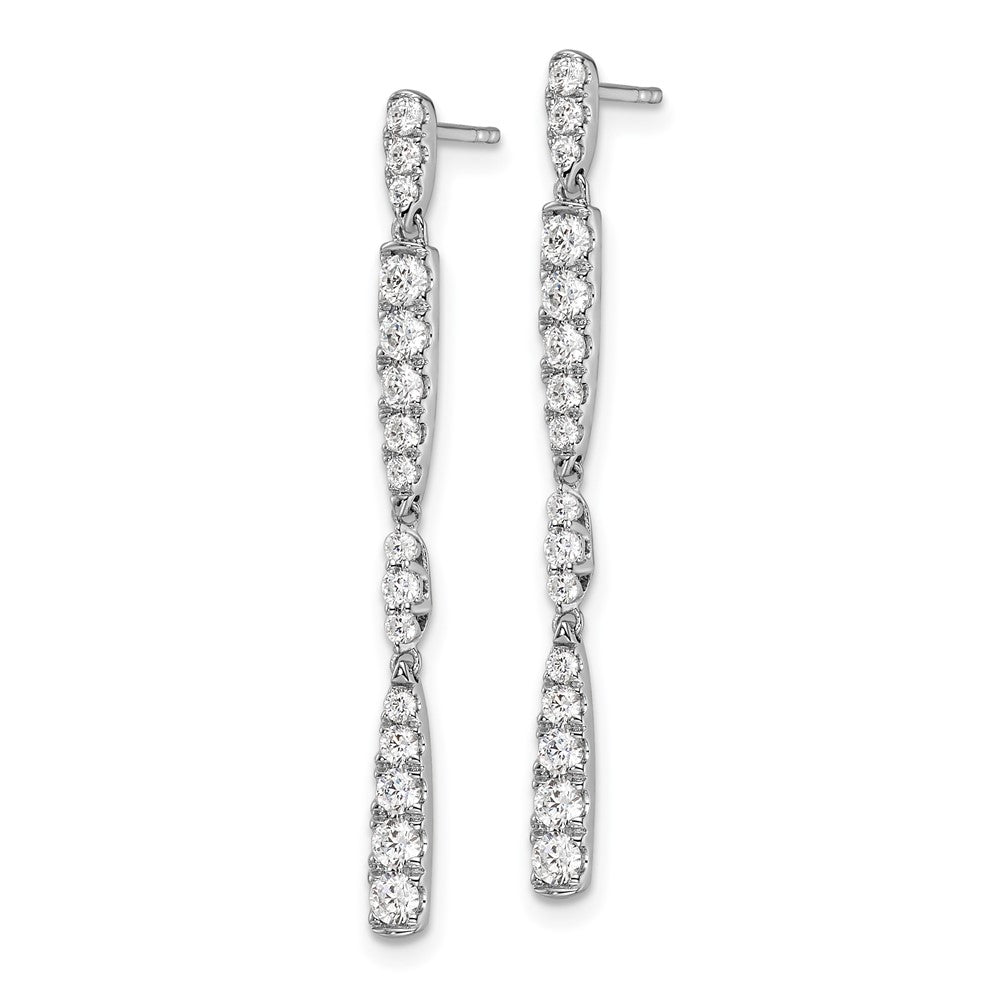 14k White Gold 1 Ct. Lab Grown Diamond VS/SI+ G+ Dangle Post Earrings