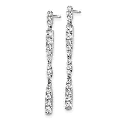 14k White Gold 1 Ct. Lab Grown Diamond VS/SI+ G+ Dangle Post Earrings