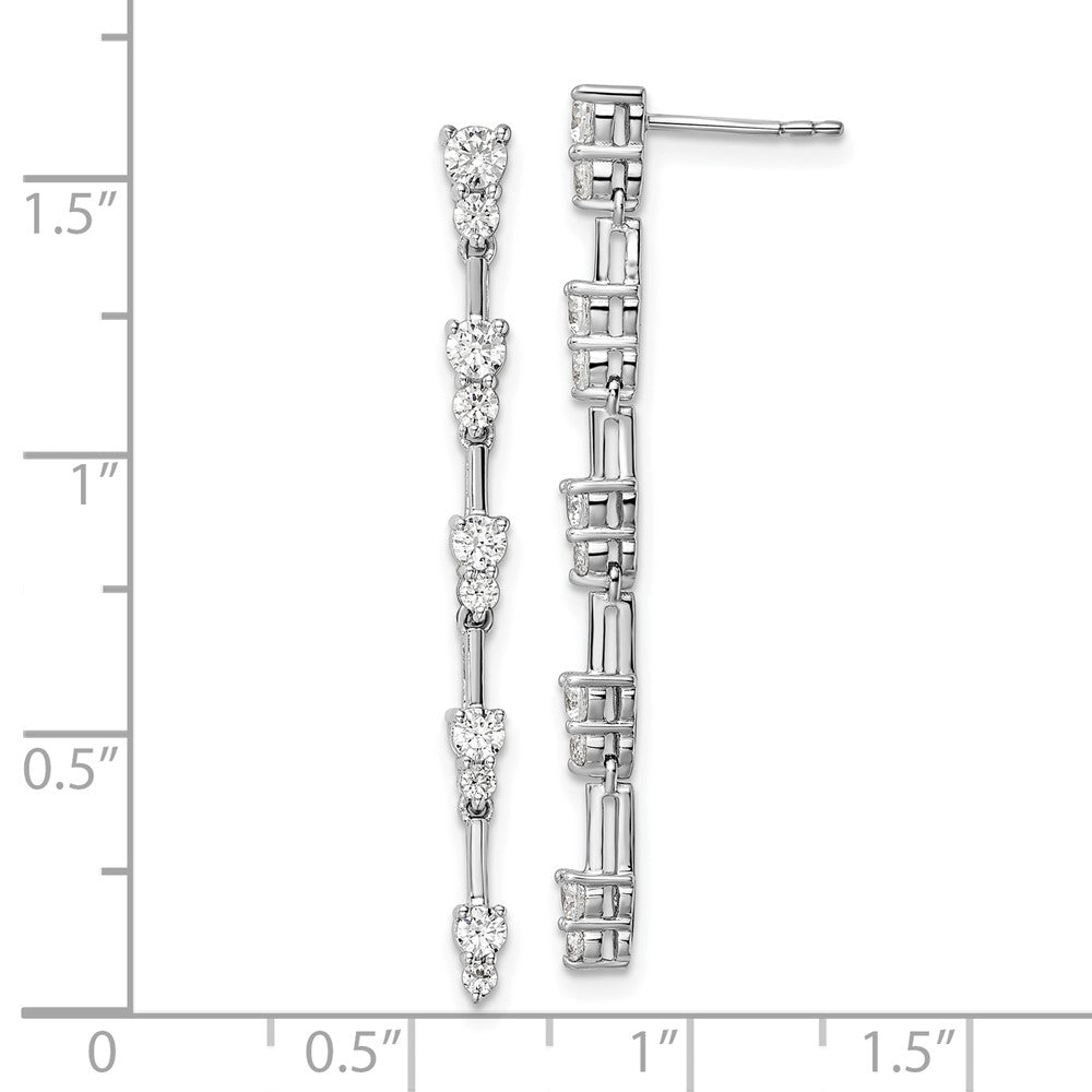 14k White Gold 1 Ct. Lab Grown Diamond VS/SI+ G+ Dangle Post Earrings