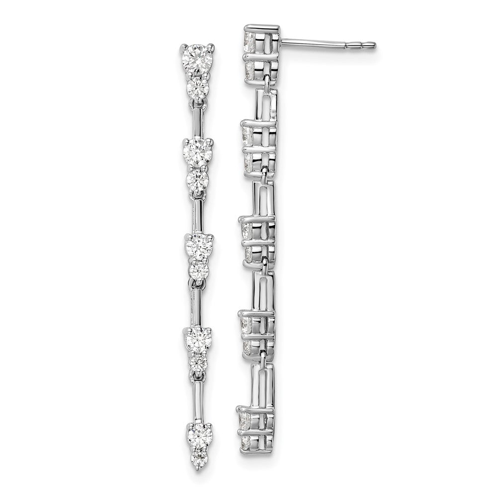 14k White Gold 1 Ct. Lab Grown Diamond VS/SI+ G+ Dangle Post Earrings