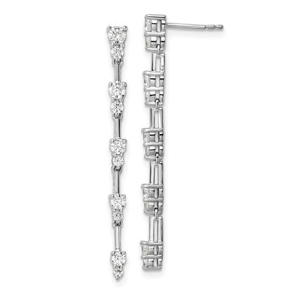 14k White Gold 1 Ct. Lab Grown Diamond VS/SI+ G+ Dangle Post Earrings