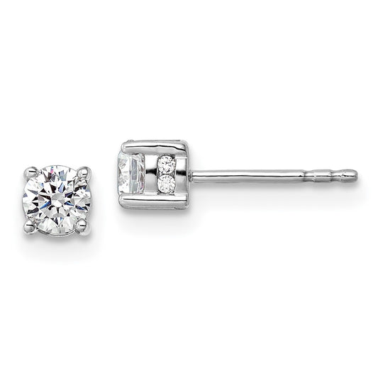 14k White Gold 1/2 Ct. Lab Grown Diamond VS/SI+ G+ Stud Post Earrings