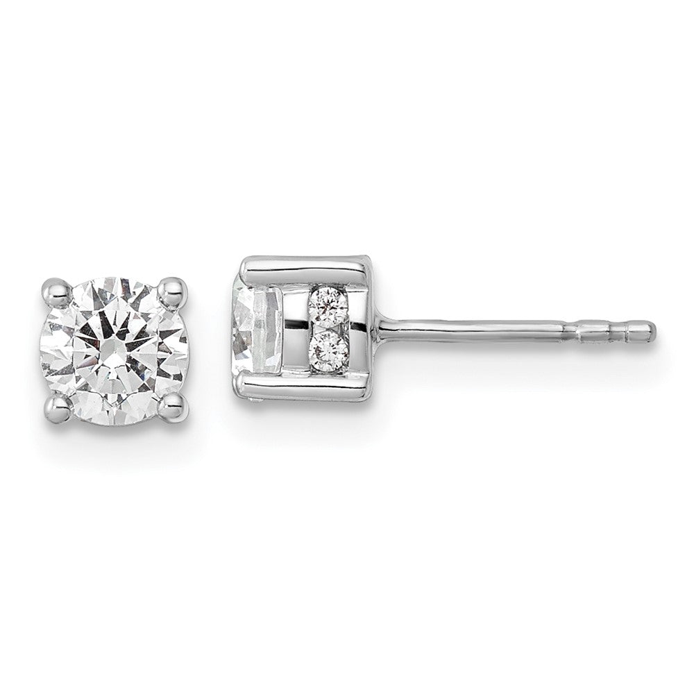14k White Gold 1 Ct. Lab Grown Diamond VS/SI+ G+ Stud Post Earrings