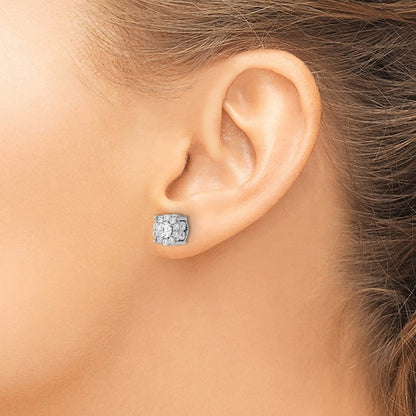 14k White Gold 2 Ct. Lab Grown Diamond VS/SI+ G+ Post Earrings
