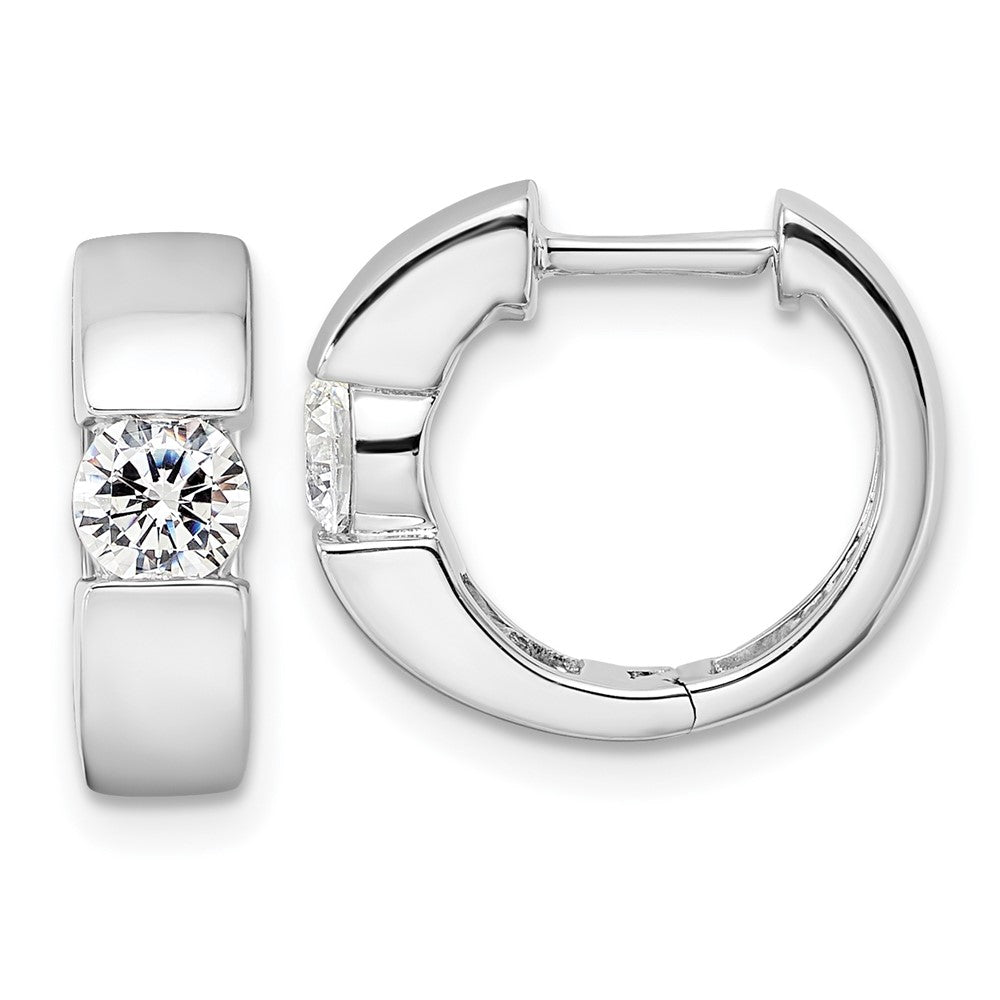 14K White Gold True Origin 1/3 Carat Lab Grown Diamond Vs Def Hinged Hoop Earrings