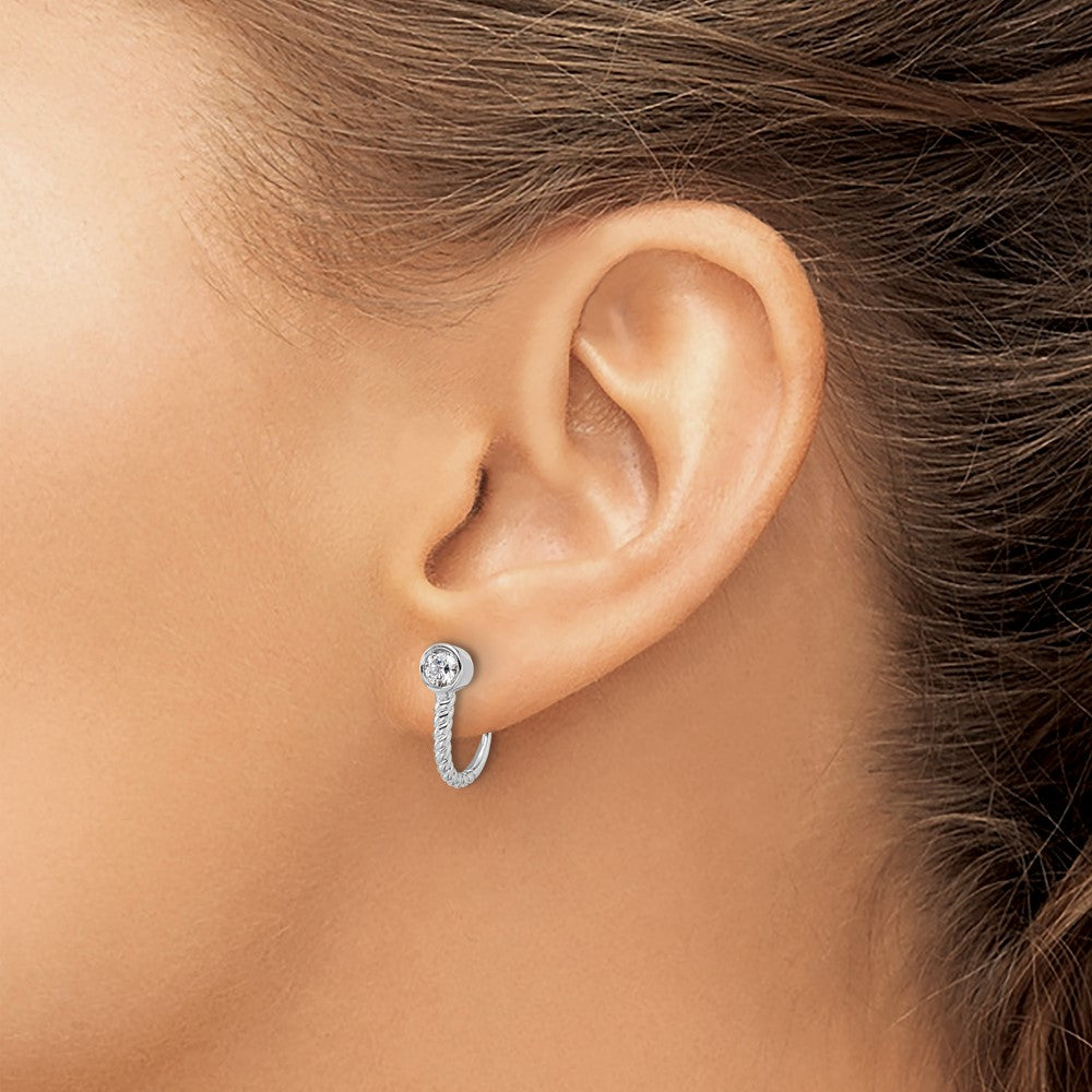 14K White Gold True Origin 1/3 Carat Lab Grown Diamond Vs Def J Hoop Earrings