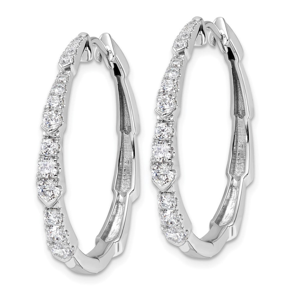 14K White Gold True Origin 1 1/5 Carat Lab Grown Diamond Vs Def Fancy Hoop Earrings
