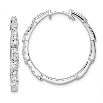 14K White Gold True Origin 1 1/5 Carat Lab Grown Diamond Vs Def Fancy Hoop Earrings