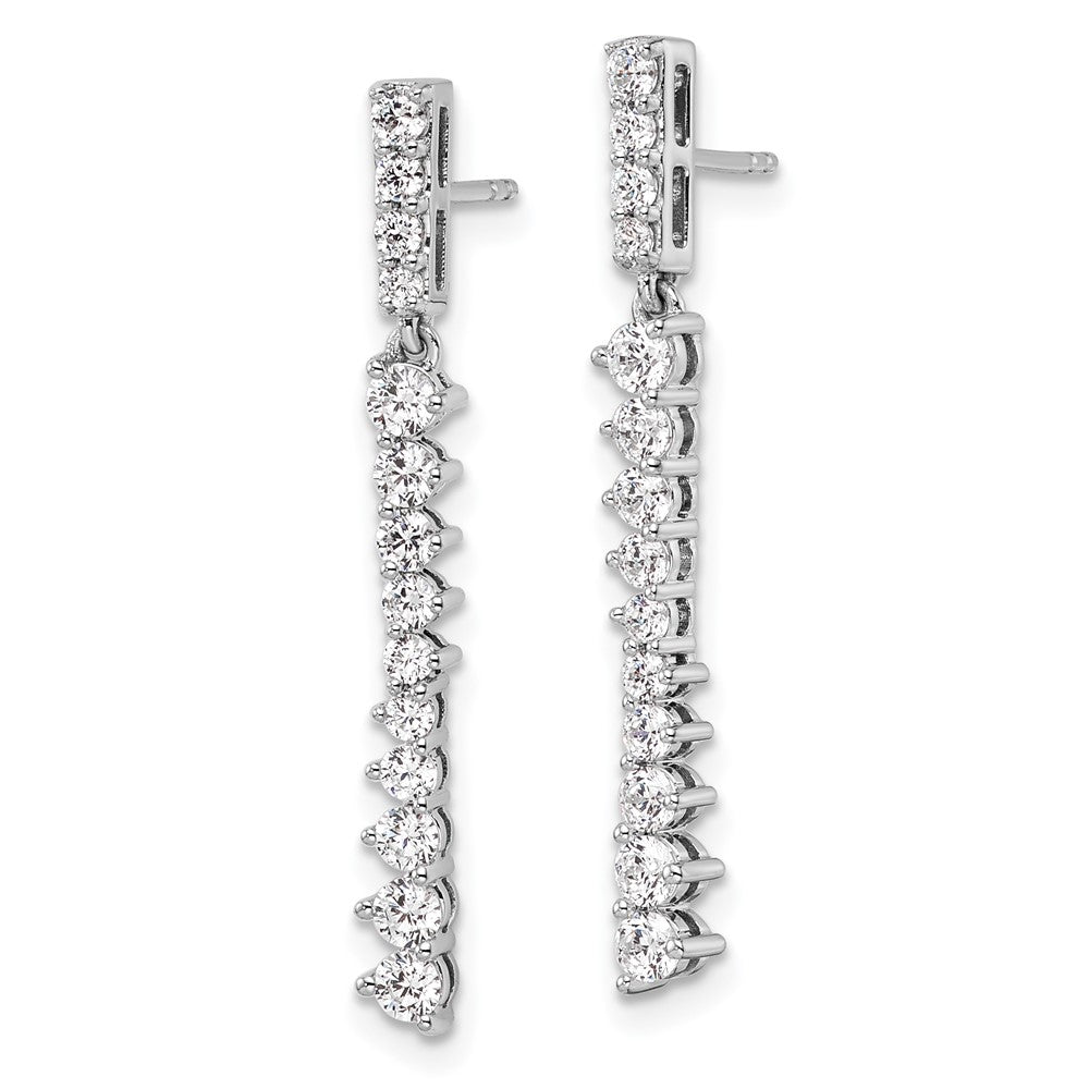14k White Gold 1 Ct. Lab Grown Diamond VS/SI+ G+ Dangle Post Earrings