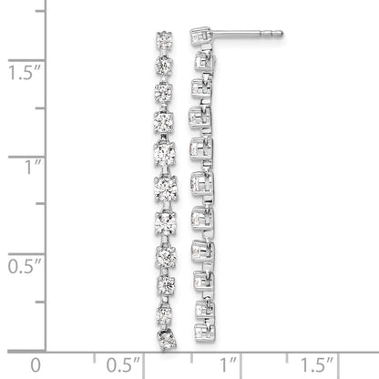 14K White Gold True Origin 3/8 Carat Lab Grown Diamond Vs Def Post Dangle Earrings