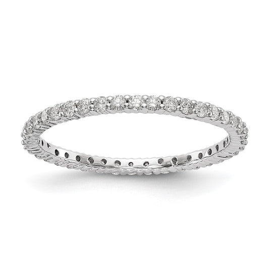 14k White Gold 1/2 Ct. Lab Grown Diamond VS/SI+ G+ Shared Prong Eternity Band Ring