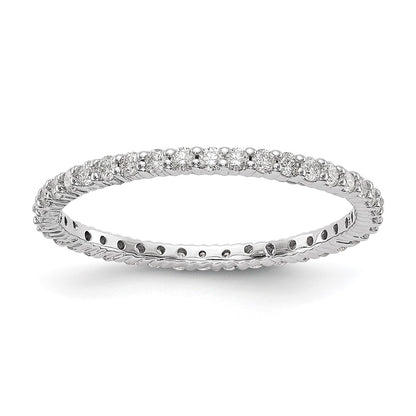 14k White Gold 1/2 Ct. Lab Grown Diamond VS/SI+ G+ Size 6 Shared Prong Eternity Band