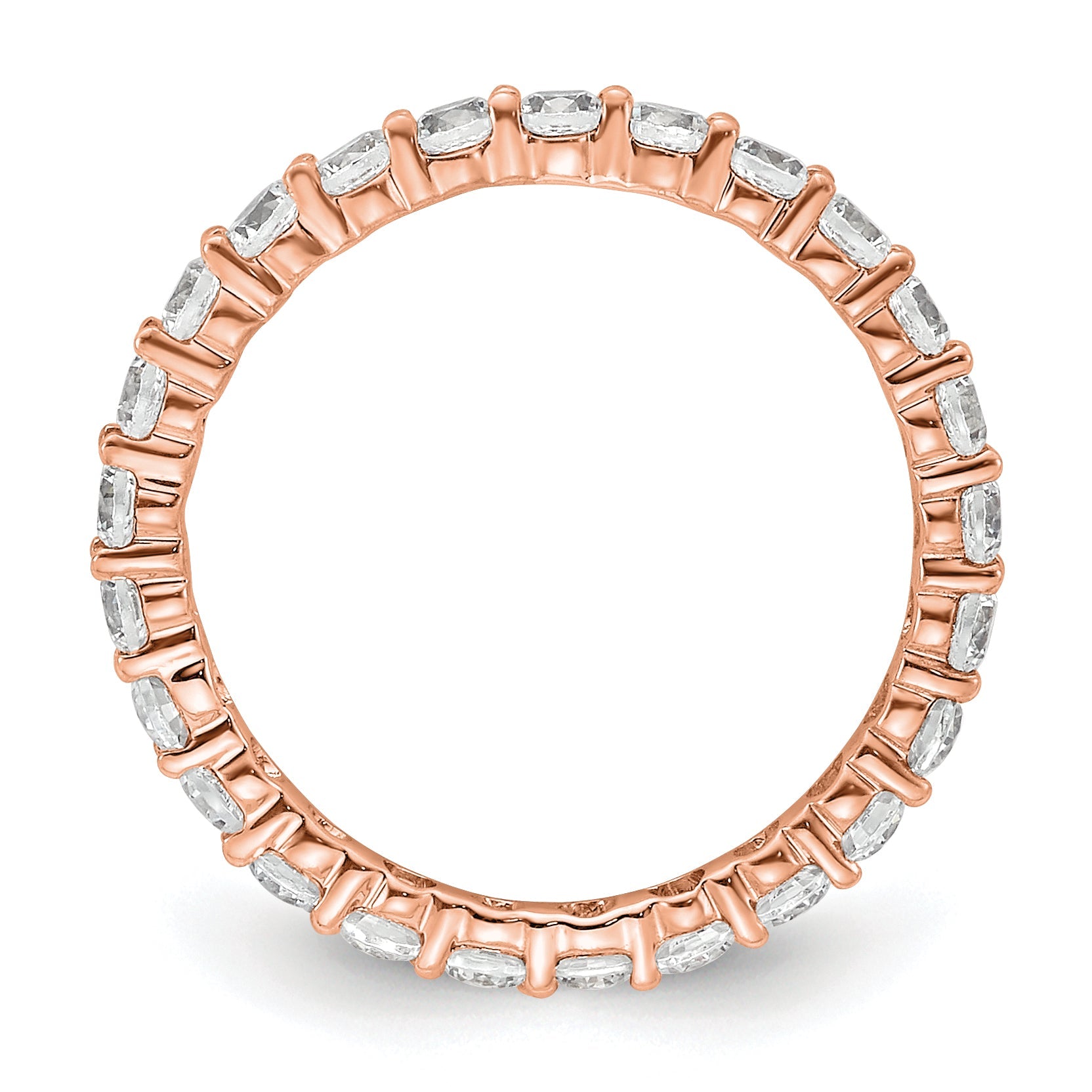 1.0ct Natural Diamond Wedding Ring Womens Stackable Eternity Band 14k Rose Gold