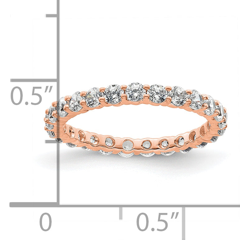 1.0ct Natural Diamond Wedding Ring Womens Stackable Eternity Band 14k Rose Gold