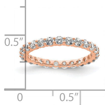 1.0ct Natural Diamond Wedding Ring Womens Stackable Eternity Band 14k Rose Gold