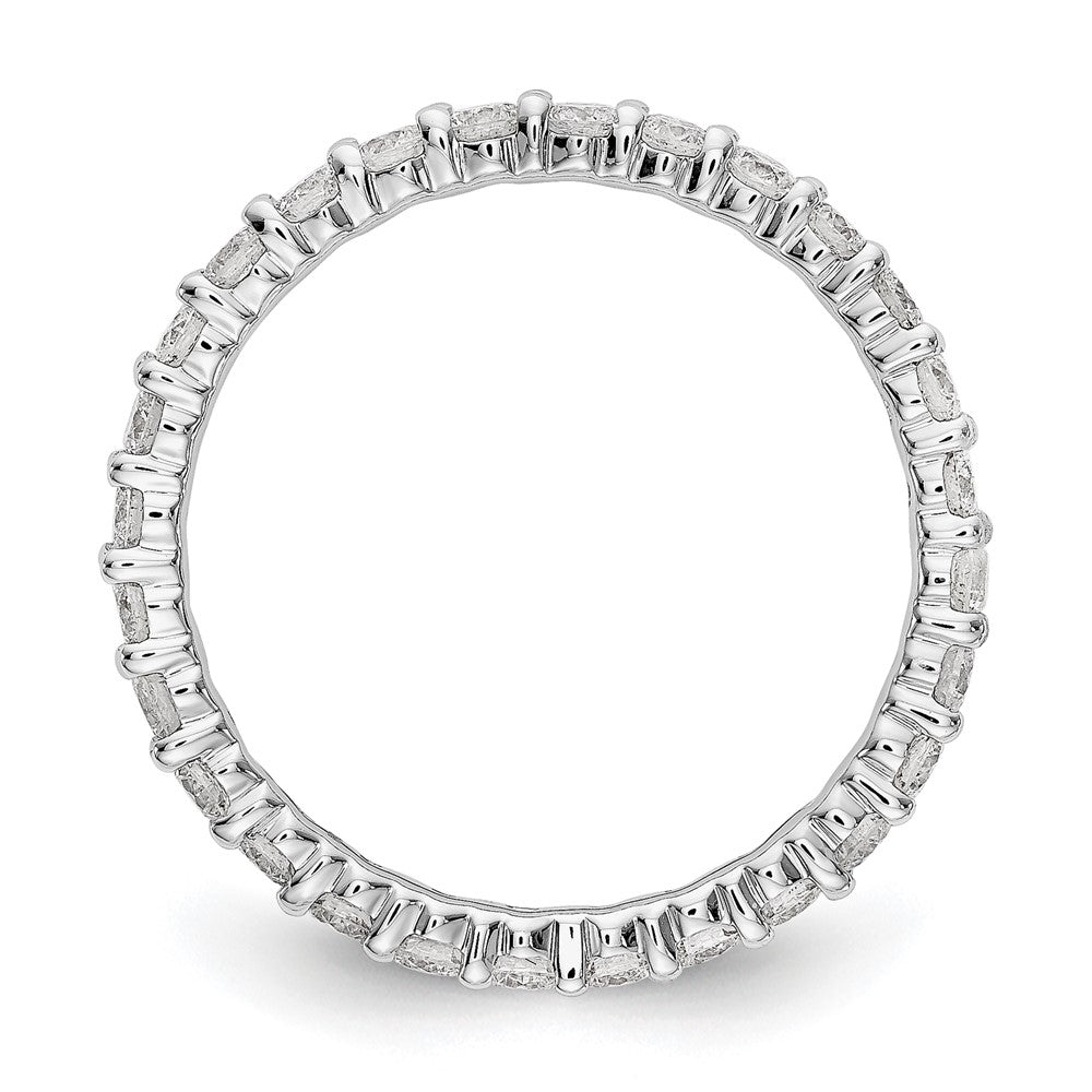 14k White Gold 1 Ct. Lab Grown Diamond VS/SI+ G+ Shared Prong Eternity Band Ring