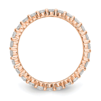 1.50 Ct. Natural Diamond Womens Eternity Wedding Band Ring in 14k Rose Pink Gold