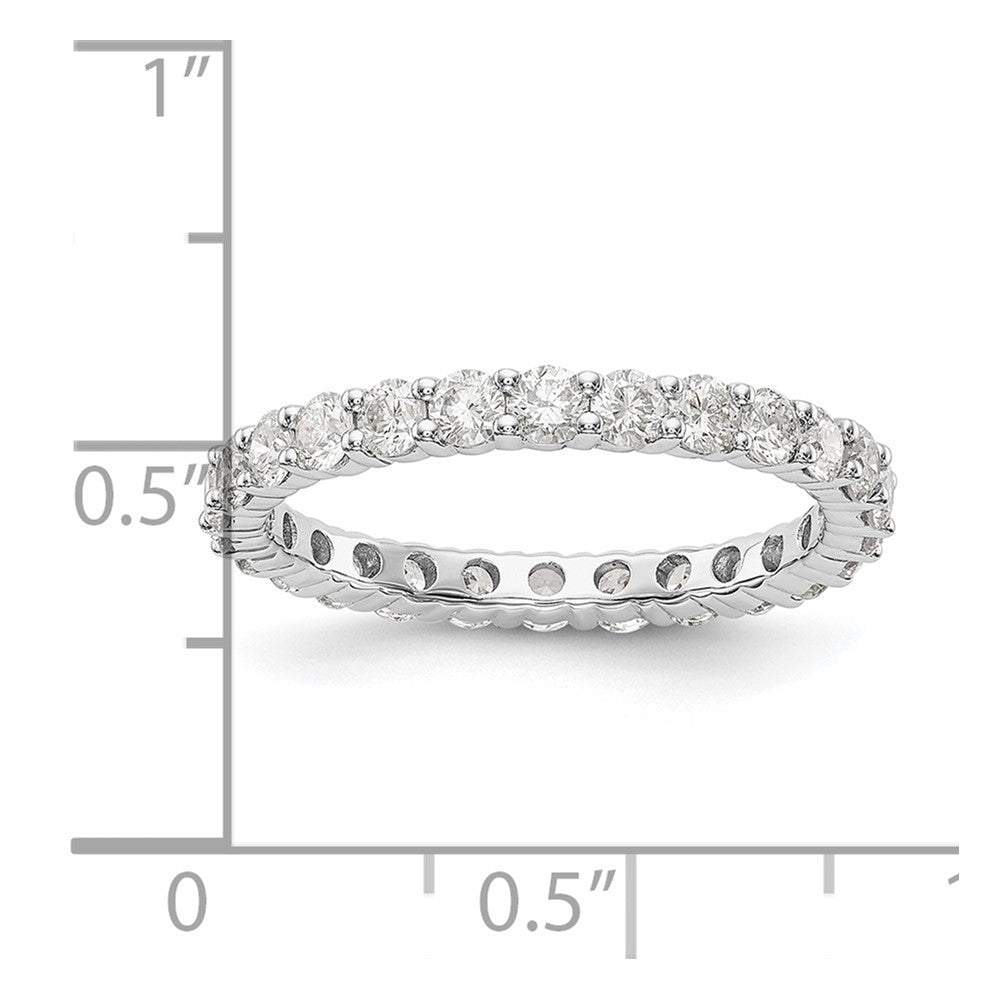 Solid Real 14k White Gold 1.5CT Shared Prong CZ Eternity Wedding Band Ring