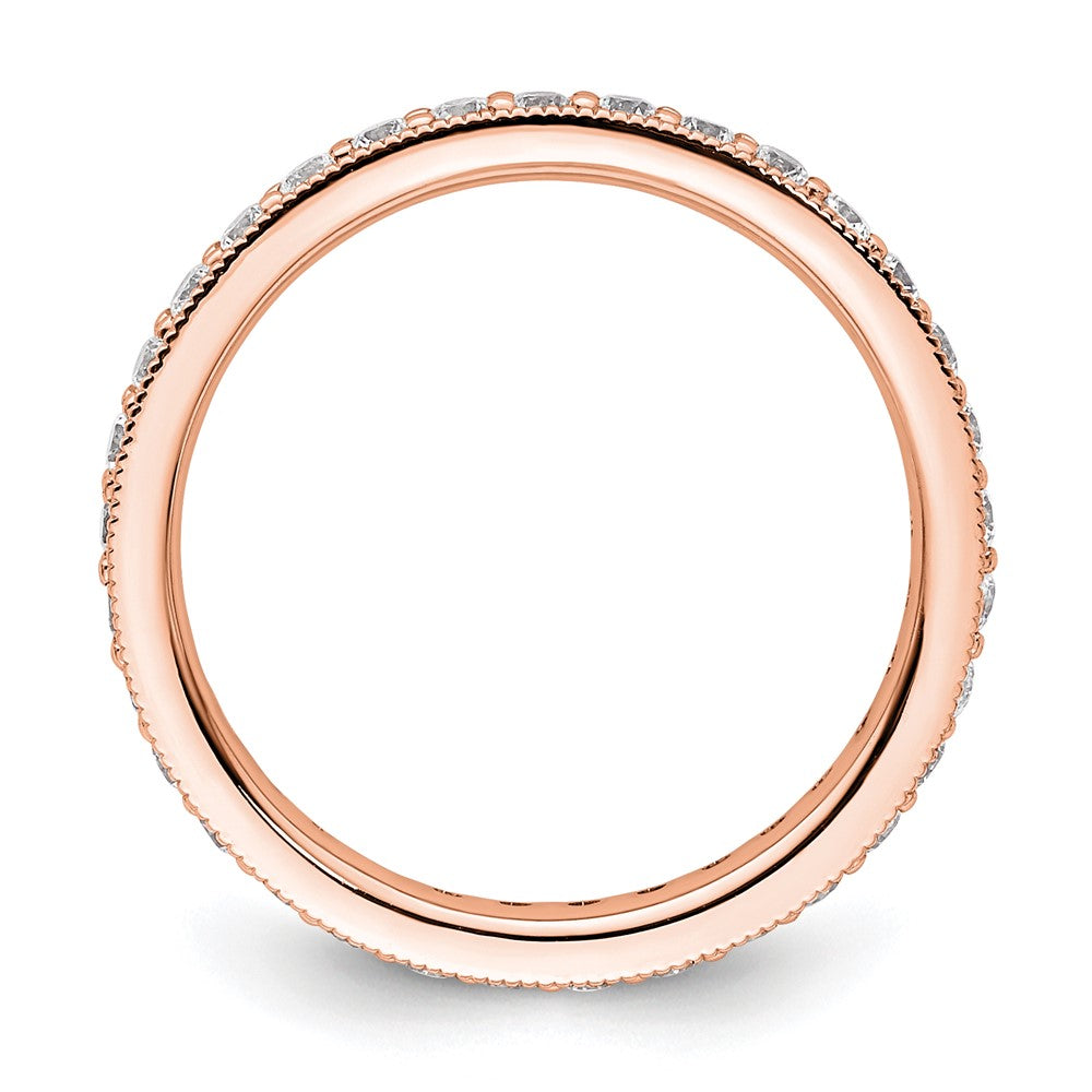 1/2 CT Natural Diamond Antique Vintage Style Diamond Eternity Band in 14k Rose Gold