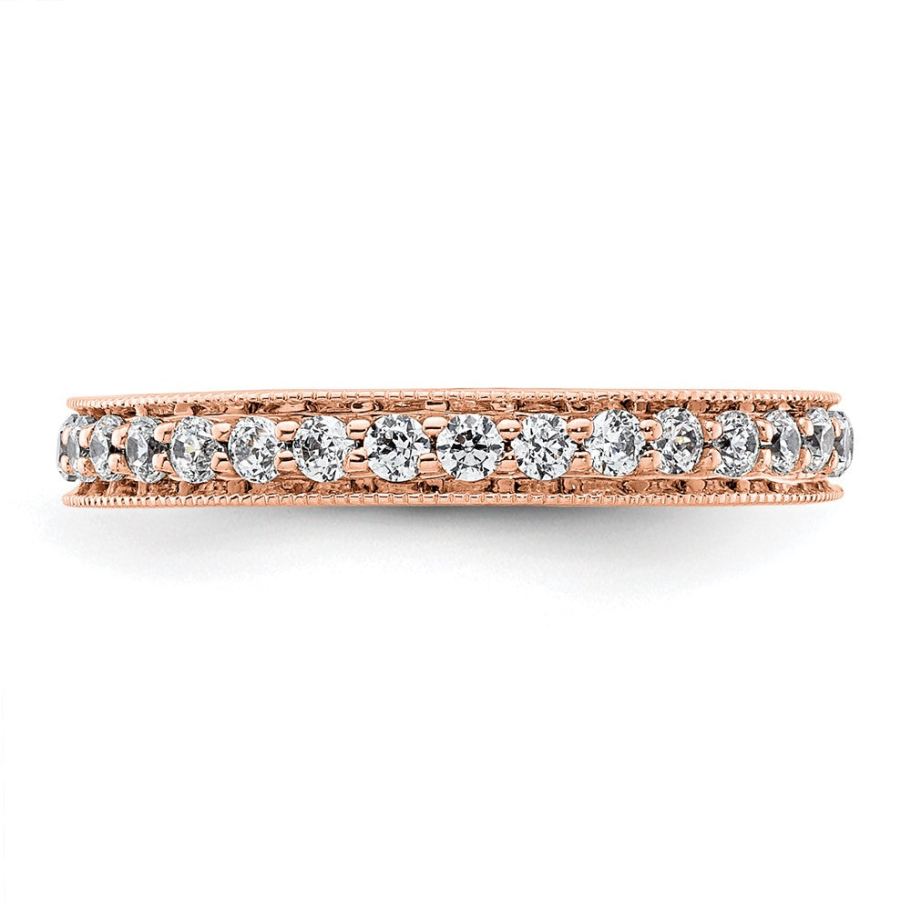 1/2 CT Natural Diamond Antique Vintage Style Diamond Eternity Band in 14k Rose Gold