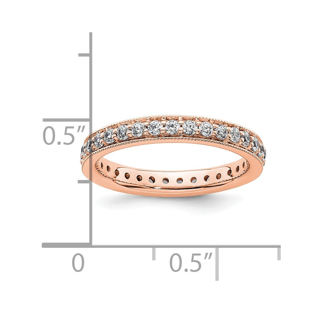 1/2 CT Natural Diamond Antique Vintage Style Diamond Eternity Band in 14k Rose Gold