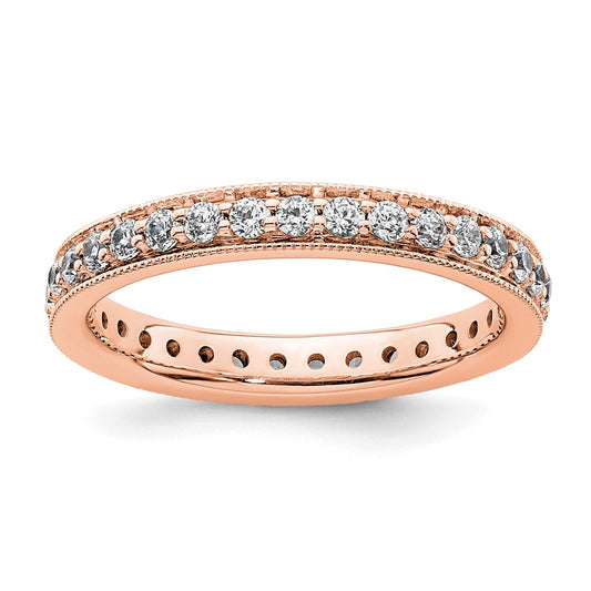 1/2 CT Natural Diamond Antique Vintage Style Diamond Eternity Band in 14k Rose Gold