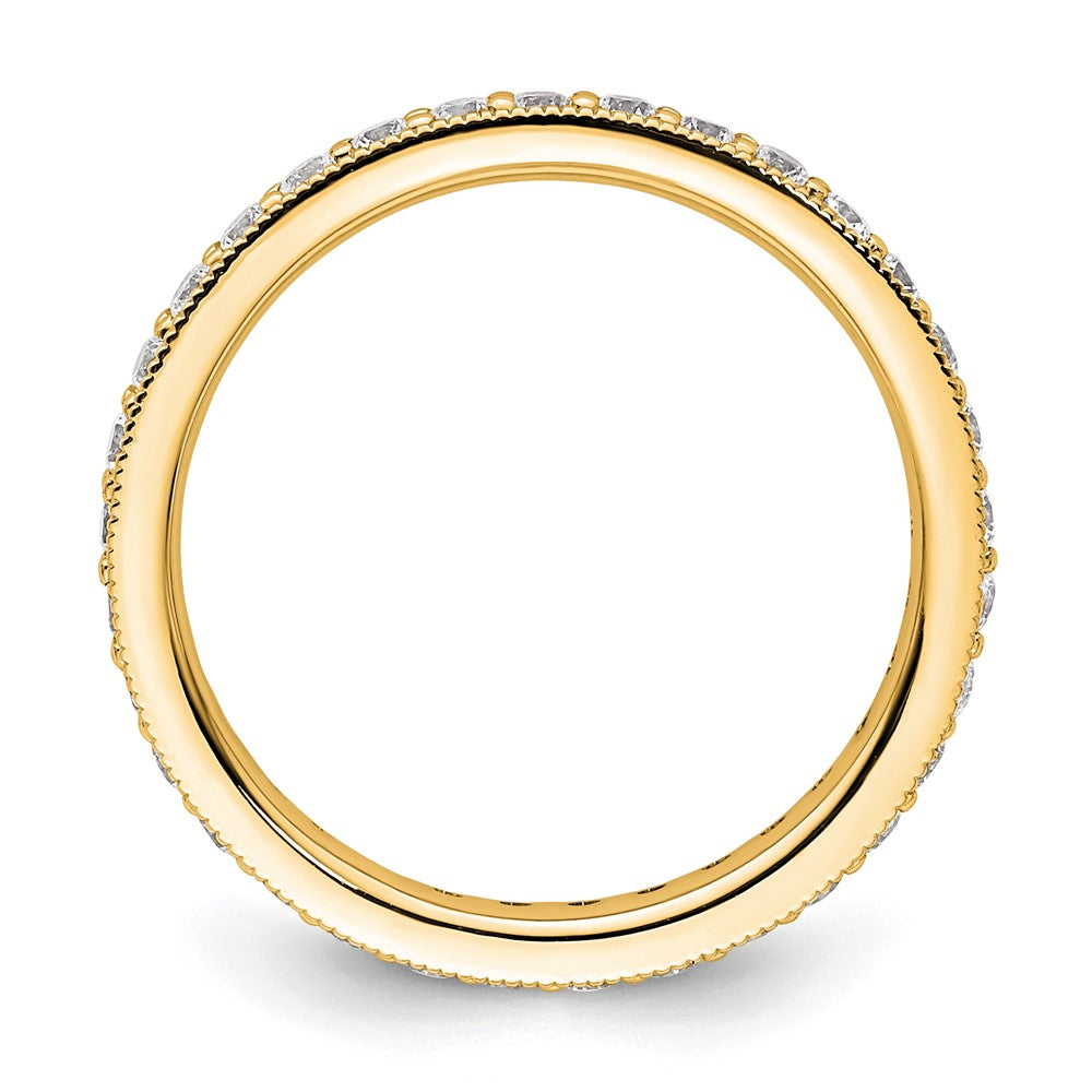 1/2 CT Natural Diamond Antique Vintage Style Diamond Eternity Band in 14k Yellow Gold