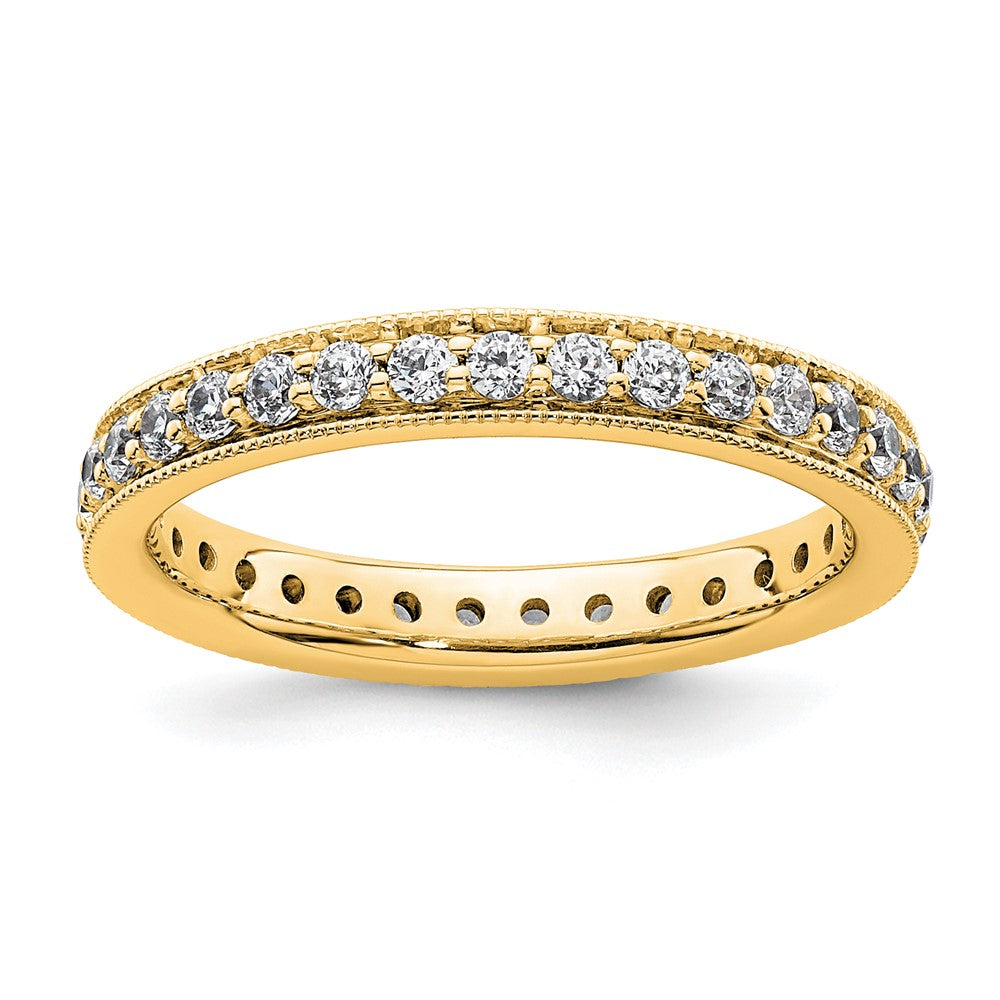 1/2 CT Natural Diamond Antique Vintage Style Diamond Eternity Band in 14k Yellow Gold