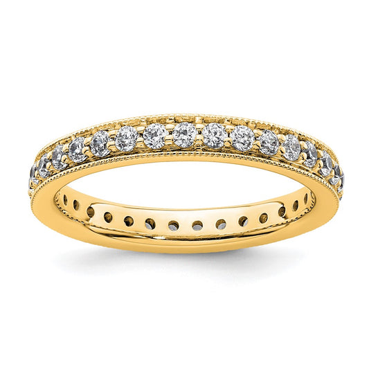 1/2 CT Natural Diamond Antique Vintage Style Diamond Eternity Band in 14k Yellow Gold