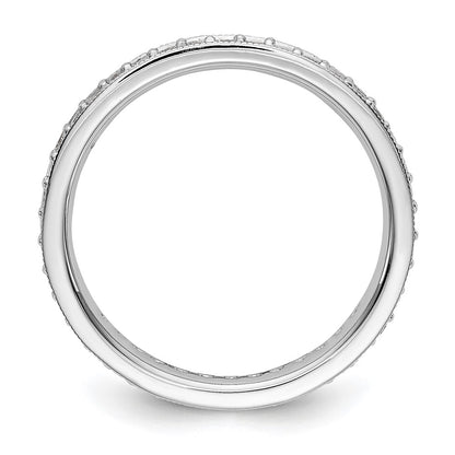 1/2 CT Natural Diamond Antique Vintage Style Diamond Eternity Band in 14k White Gold