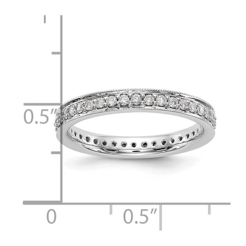 1/2 CT Natural Diamond Antique Vintage Style Diamond Eternity Band in 14k White Gold