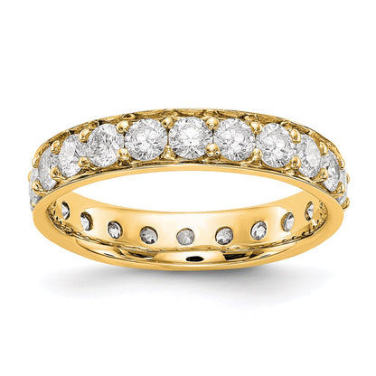 Solid Real 14k Polished Vintage 2ct CZ Eternity Wedding Band Ring