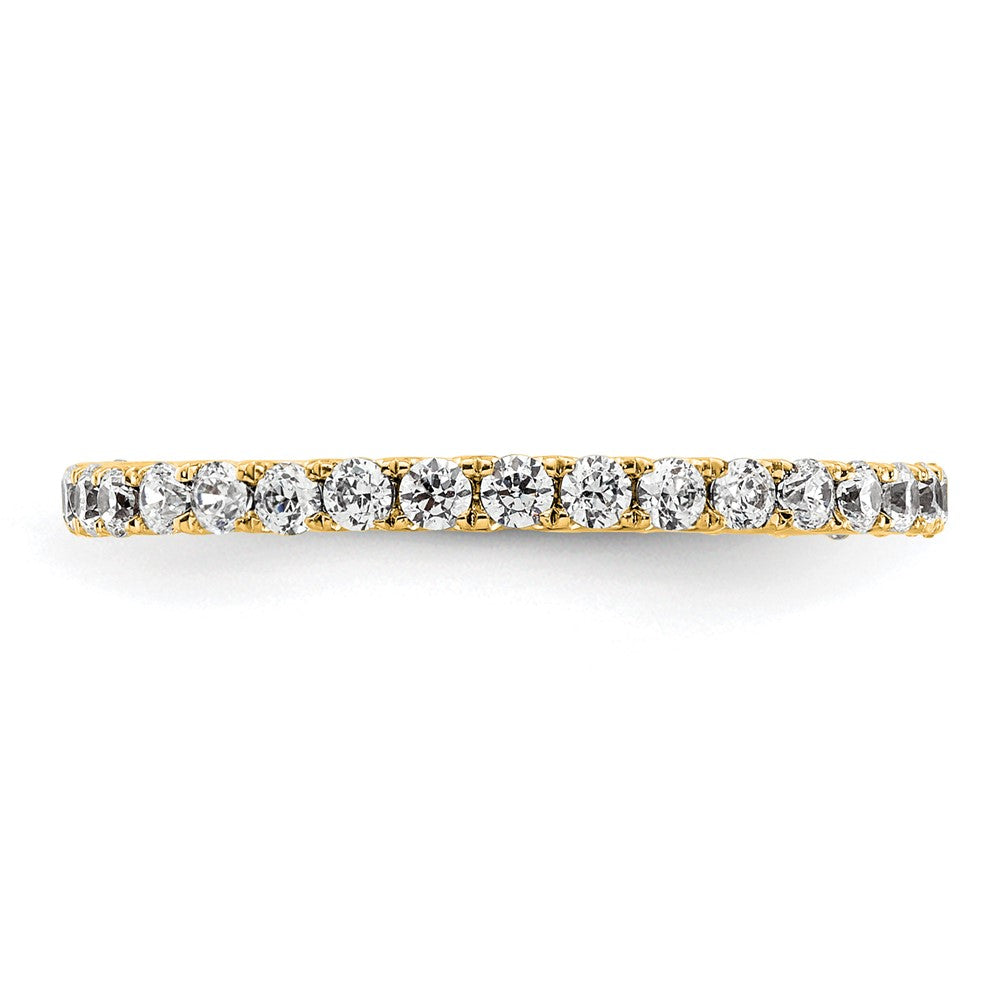 Solid Real 14k Polished U Shared Prong 1/2ct CZ Eternity Wedding Band Ring