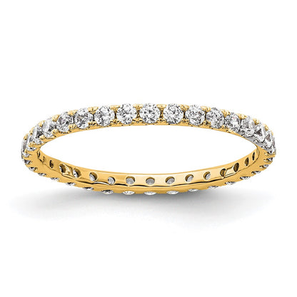 Solid Real 14k Polished U Shared Prong 1/2ct CZ Eternity Wedding Band Ring