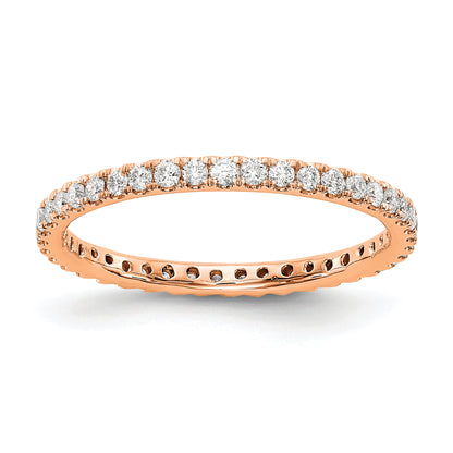 14k Rose Gold 1/2 Ct. Lab Grown Diamond VS/SI+ G+ Shared Prong Eternity Band Ring