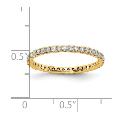 14k Yellow Gold 1/2 Ct. Lab Grown Diamond VS/SI+ G+ Shared Prong Eternity Band Ring