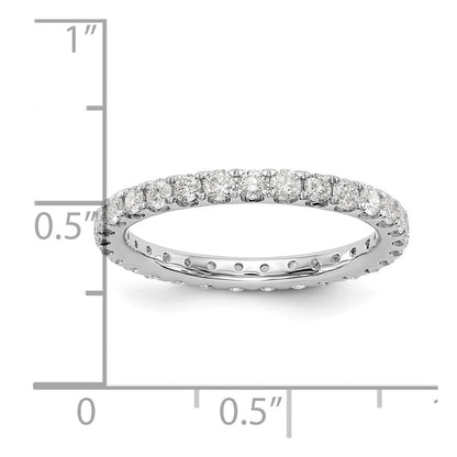 14k White Gold 1 Ct. Lab Grown Diamond VS/SI+ G+ Shared Prong Eternity Band Ring