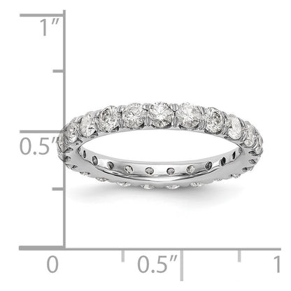 14k White Gold 2 Ct. Lab Grown Diamond VS/SI+ G+ Shared Prong Eternity Band Ring