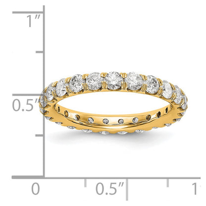 14k Yellow Gold 2 Ct. Lab Grown Diamond VS/SI+ G+ Shared Prong Eternity Band Ring