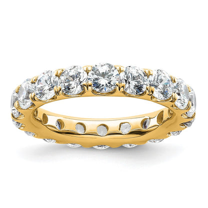 Solid Real 14k Polished U Shared Prong 3ct CZ Eternity Wedding Band Ring