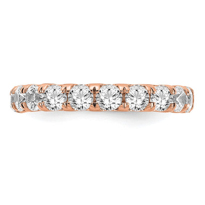 14k Rose Gold 3 Ct. Lab Grown Diamond VS/SI+ G+ Shared Prong Eternity Band Ring